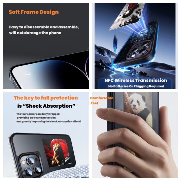 2025 4-Color E-Ink Clear Display iPhone Case for iPhone 14