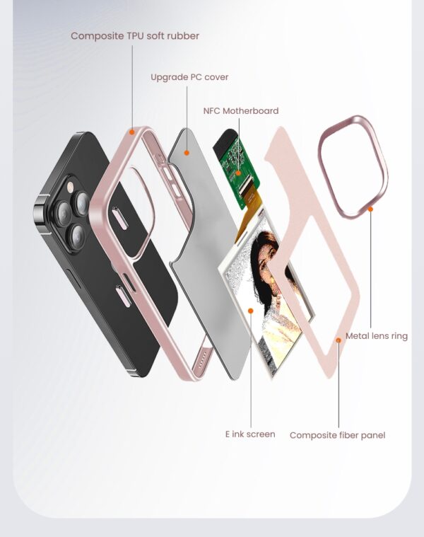 2025 4-Color E-Ink Clear Display iPhone Case for iPhone 14