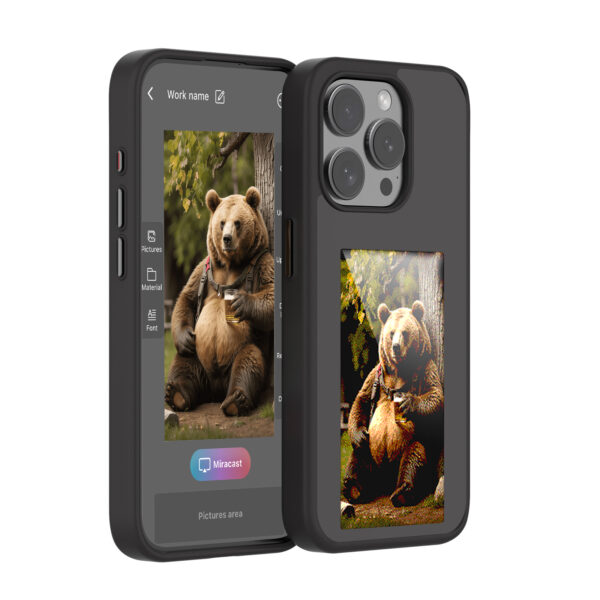 Four-Color Standard Definition E-Ink iPhone Case, Compatible with iPhone 14 - 16 Series